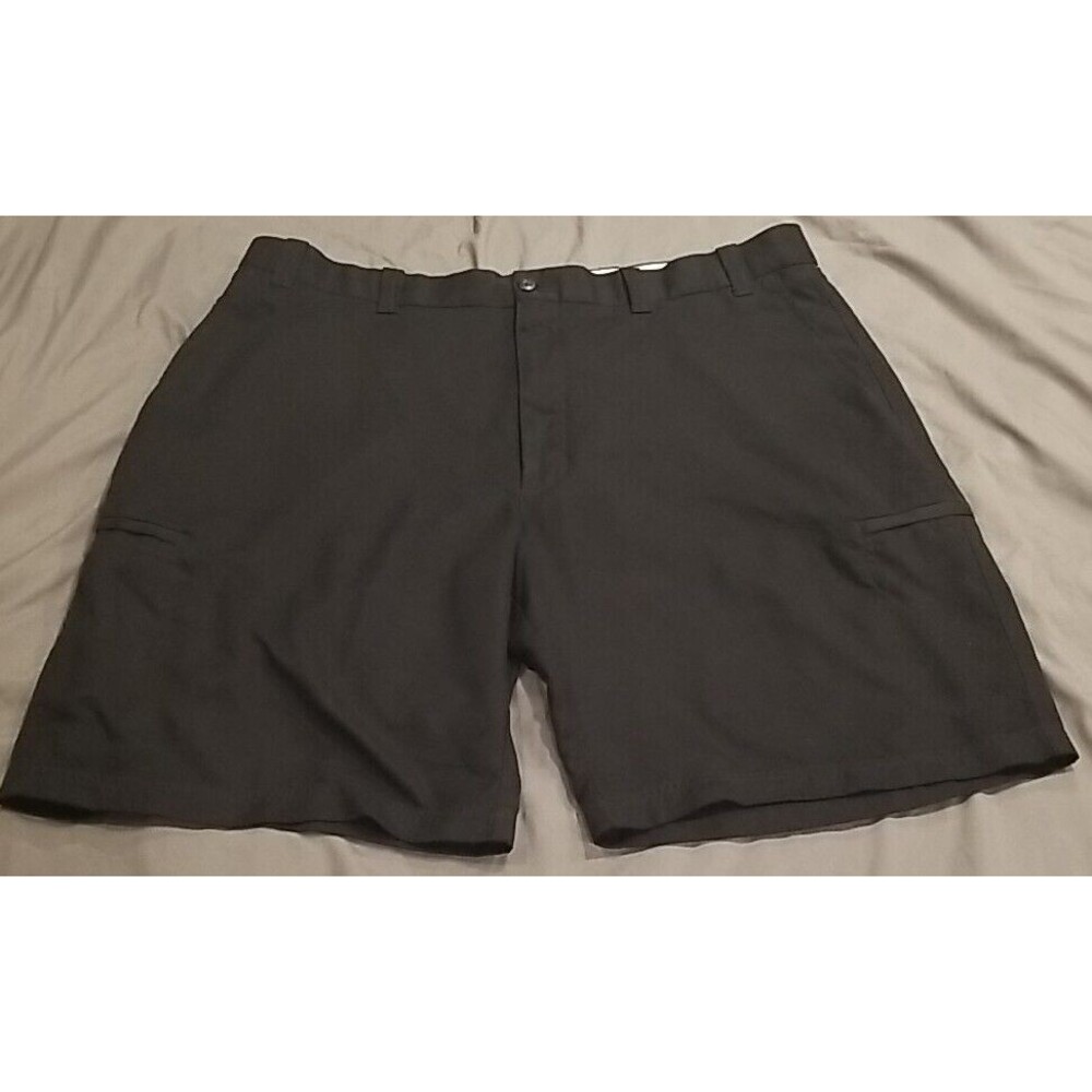 Top Flite Mens Shorts 40 Black Flat Front Golf Casual Chino